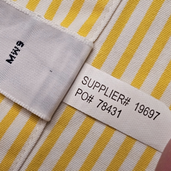 Ralph Lauren Dress Shirt Classic Fit Medium Yellow & White Stripes - Picture 8 of 16